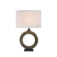 thumbnail image 4 of Aspen Creative 40214-11, 25" High Transitional Metal Table Lamp, Antique Brass Finish and Oval Shaped Lamp Shade in White, 16" Wide, 4 of 5