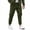 Army Green, variant on CQONEPT Cargo Pants for Mens Elastic Waist Twill Chino Tapered Pants Work Casual Outdoor Jogger Pant with Multi Pockets Navy L