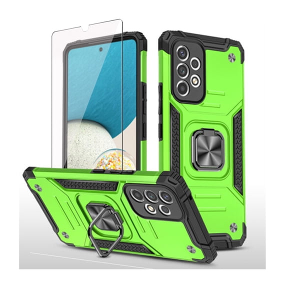 Xhy Samsung Galaxy A23 5G Case with Screen Protector and Magnetic Ring Mount Kickstand Military Grade Full Body Double Layer Drop Protection Rugged Durable for Galaxy A23 5G Phone - Green