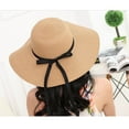 thumbnail image 2 of Women Sun Straw Hat,UV Protection Bowknot Wide Brim Beach Hat Travel, 2 of 10