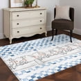thumbnail image 3 of Area Rugs for Living Room Bedroom, Blue Plaid Farmhouse 4'x6' Rug Washable Carpet Runner Indoor Outdoor, Watercolor Cute Country Pigs Checkered Non Slip Accent Floor Mats Rug for Kitchen, Office, 3 of 8