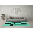 thumbnail image 3 of Ahgly Company Indoor Square Abstract Turquoise Blue Contemporary Area Rugs, 4' Square, 3 of 4