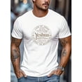 thumbnail image 2 of Men'S Light Blue T-Shirt Featuring a Judah Lion Design - a Casual Summer Short-Sleeve Round-Neck Top, Printed with 'YESHUA' And Hebrew Design, Made from Comfortable Regular-Fit Fabric, 2 of 10