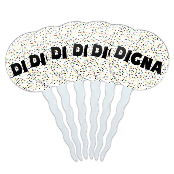 Digna Cupcake Picks Toppers - Set of 6 - Mutlicolored Speckles