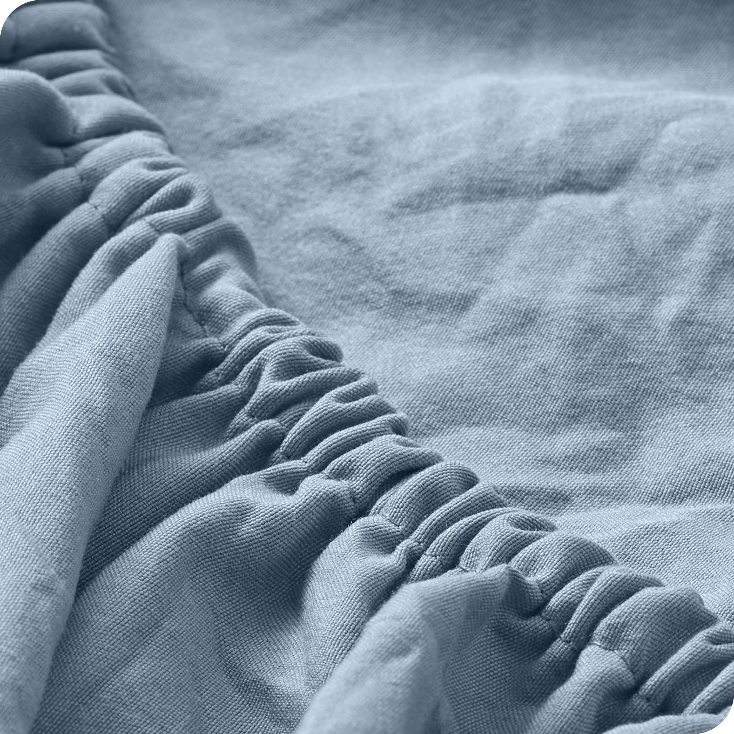 Bare Home Dusty Blue Sandwashed Microfiber Sheet Set, Wrinkle Resistant, Deep Pocket, Full