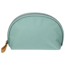 Half Moon Makeup Bag Small Half Moon Cosmetic Beauty Bag for Purse Cosmetic Organizer Light Blue Beige