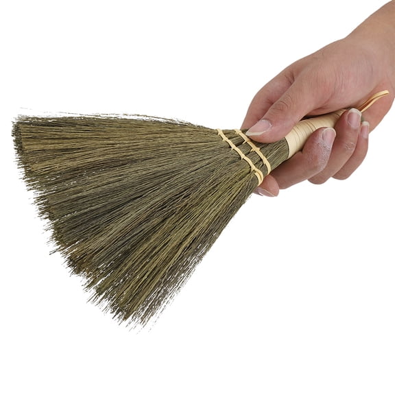 Mini Straw Broom,Household Manual Straw Broom Small Handmade Dust Floor Cleaning Sweeping Broom Soft for Dustpan Indoor-Outdoor