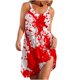 thumbnail image 1 of Vestido informal sin mangas con tirantes para mujer, cuello en V, verano, estampado de Halloween, fiesta Fridja  hj6130, 1 of 1
