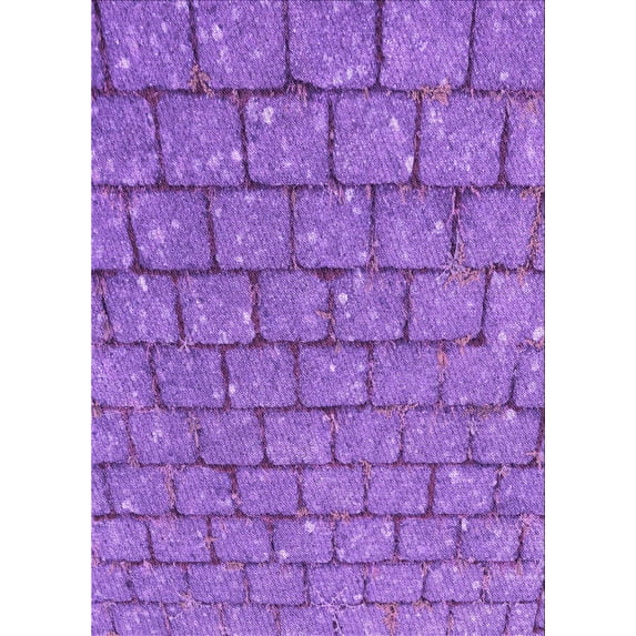 Ahgly Company Machine Washable Indoor Rectangle Transitional Heliotrope Purple Area Rugs, 5' x 7'