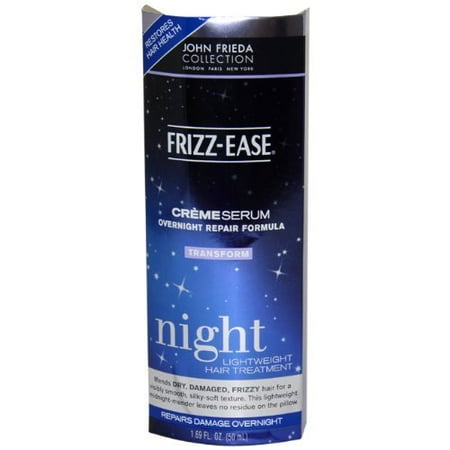 Frizz-Ease Creme Serum Overnight Repair formula by John Frieda for Unisex Serum, 1.69 Ounce