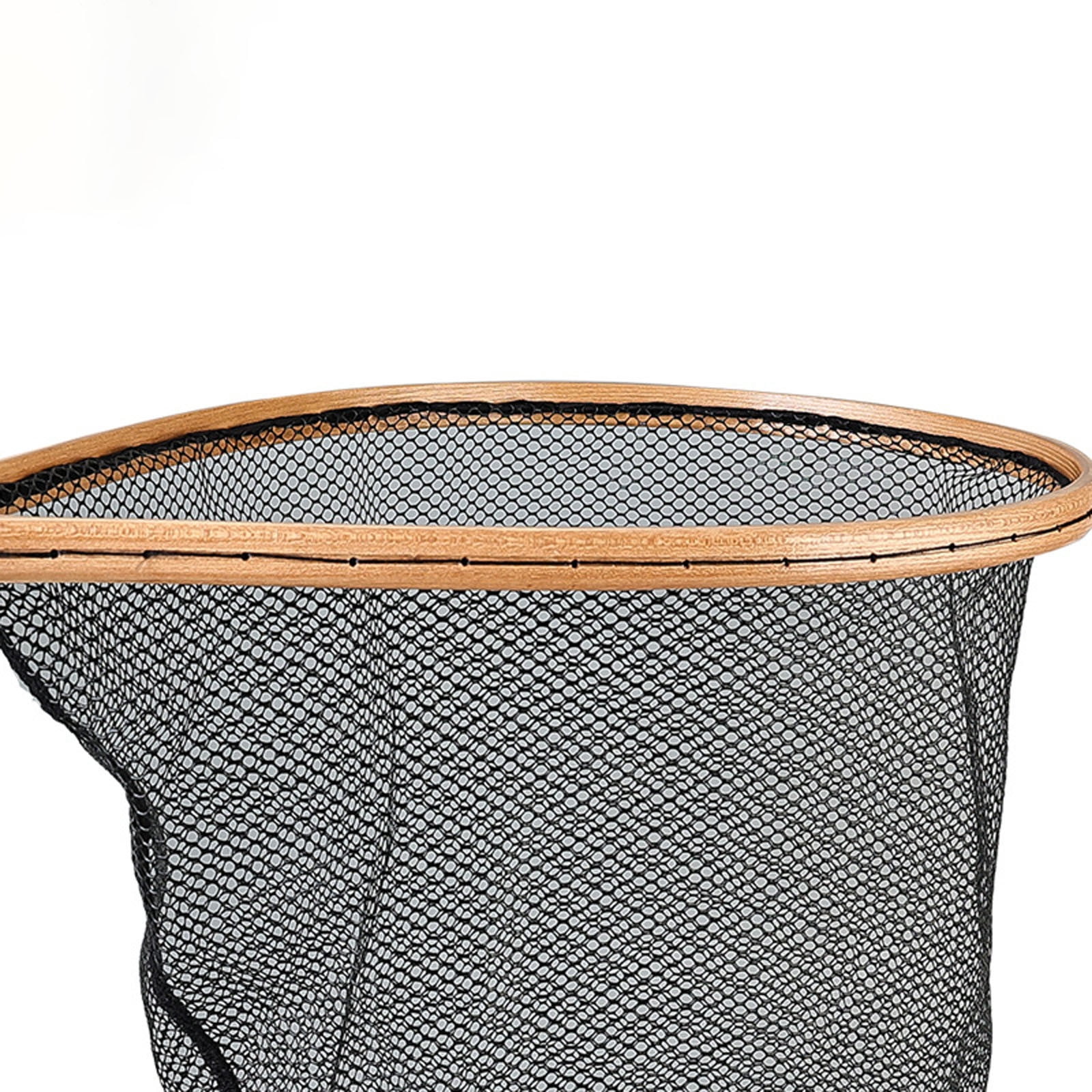 Wood Landing Net 25.8 Inch Rubberized for Steelhead Fly Fishing Heavy Duty Collapsible River Mouth Trolling