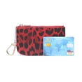 thumbnail image 5 of Daisy Rose Luxury Coin Purse with Keychain Vegan Leather 1 Compartment, Red, 5 of 7