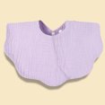 thumbnail image 2 of WNVMWI Newborn Cotton Muslin Bibs Baby Snap Absorbent Drool Towel Infant Feeding Teething Reusable Bib Light Purple, 2 of 4