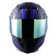 thumbnail image 3 of 1Storm Motorcycle Full Face Helmet Street Bike Skull King HJK311 + One Extra Clear Shield; Skull Blue, 3 of 7