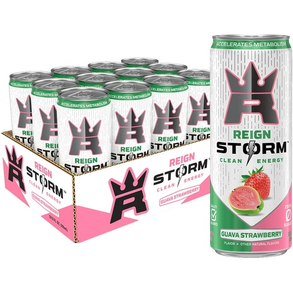 Reign Storm, Guava Strawberry, Clean Energy Drink, 12 fl oz (Pack of 12)
