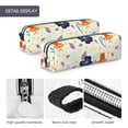thumbnail image 4 of Fotbe Flower Leaves Pattern Leather Pencil Case, Pencil Pouch with Durable Zipper, Compact and Stylish Organizer for Stationery, Art Supplies, Travel Essentials, 4 of 7