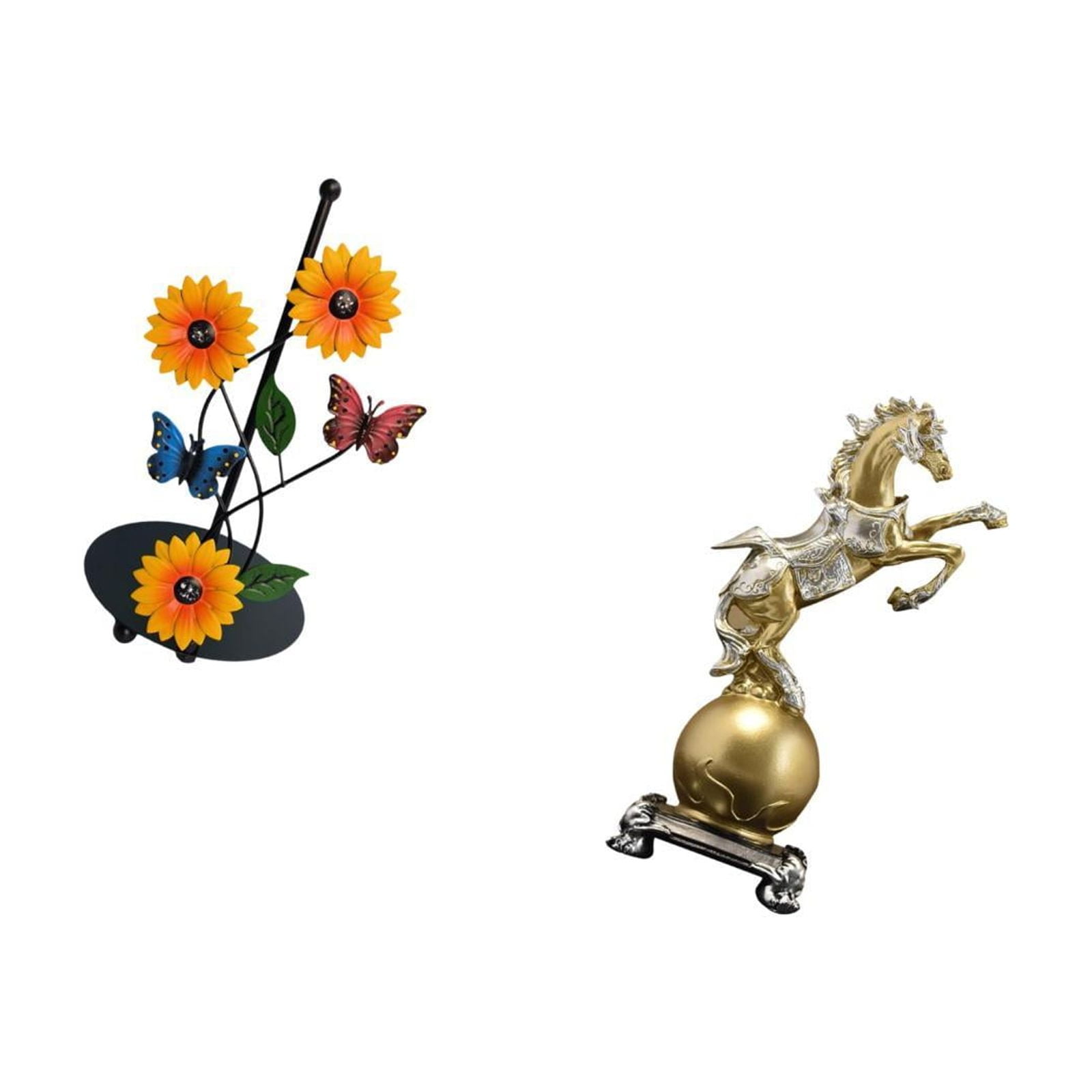 Fiocias Toilet Paper Holder Paper Towel Holder Countertop Desktop Figurine Horse Statue Shelf Iron Resin Creative Styling Suitable for Kitchen Dining Table Li