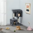 thumbnail image 5 of Alden Design 33.5''H Plush Cat Tree with Wide Platform Condo for Indoor Cats, Dark Gray, 5 of 12