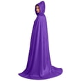 thumbnail image 4 of Iyufng Unisex Halloween Velour Hooded Long Cape Full Length Cloak Front Ribbon Tie Cosplay Outfit for Masquerade Carnival Party, 4 of 6