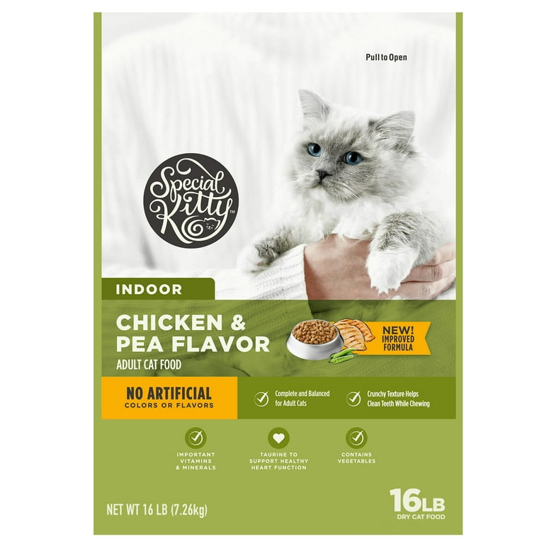 Special Kitty Dry Cat Food Indoor Chicken Pea Flavor 16 lb Bag