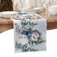 thumbnail image 3 of Christmas Table Runner Deer Snowman Table Runners Pine Tree Squirrel Snowy Forest Cotton Linen Dresser Scarf Kitchen Dining Table Decor for Christmas Holiday Party Decor 13x36 Inch, 3 of 9