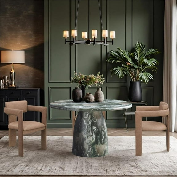 Pemberly Row Green 48.5" Indoor/Outdoor Concrete Dining Table