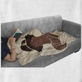thumbnail image 6 of Pin up Girl Soft Flannel Fleece Throw Blanket, Flapper Style Teenage Girl with Vintage Long Pearl Necklace, Cozy Plush for Indoor and Outdoor Use, 60" x 80", Chocolate Beige, by Ambesonne, 6 of 6