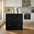 thumbnail image 6 of Demi Bonn 2-Drawer File Cabinet with Lock Hinging Bar Letter and Legal Size, Black, 6 of 8