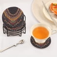 thumbnail image 5 of Geometric Ethnic Oriental Necklace 6 Pcs Drink Coasters with Holder Absorbent Coasters Woven Coasters for Drinks Table Desk Protection Home Decor, 5 of 7