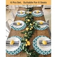 thumbnail image 4 of 13 Inch Round Placemats Set of 6, Abstract Geometric Non Slip Heat Insulation PP Table Mats, Vintage Rhombus Circle Texture Green Washable Place Mats for Kitchen Dining Party Table Decor, 4 of 7
