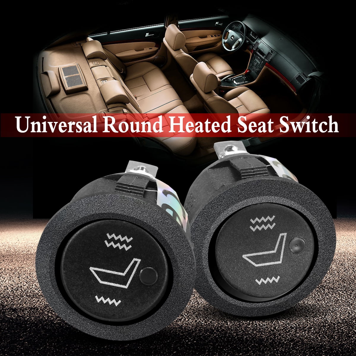 Universal car seat heater,rectangle rocker switch,2 seats,heated seat,car switch