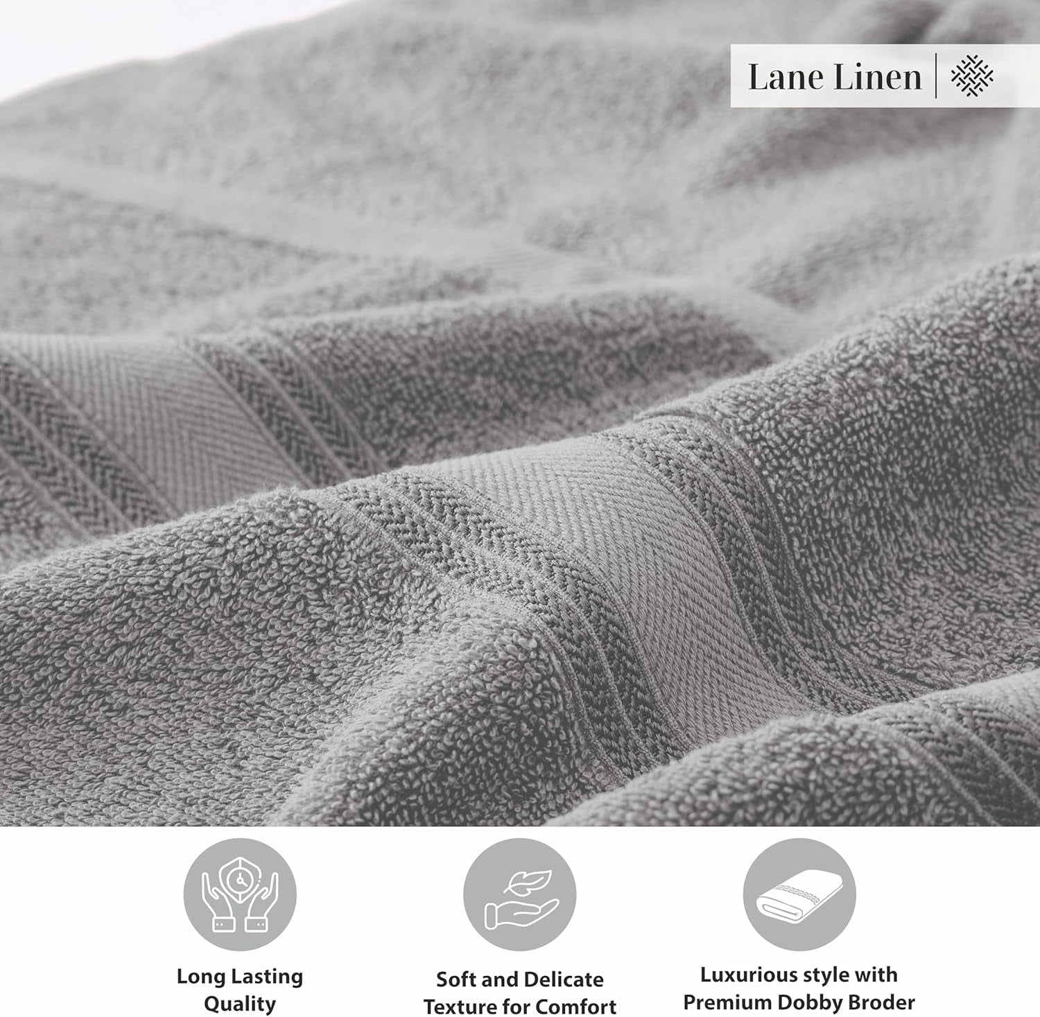 100% Cotton Bath Sheets Set of 4 (35"x66") - Zero Twist Cotton Extra Large Bath Towels Sets - Quick Dry, Soft & Absorbent Oversized Grey Towels Set - Pre Shrunk, Fade Resistant - Space Grey
