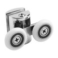 thumbnail image 1 of Kearding Ruedas dobles para puerta de ducha de alta resistencia, 2 uds., rodillos superiores, ruedas cromadas, cojinete de puerta corredera, Accesorios de baño, 1 of 6