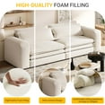 thumbnail image 4 of FIRSCOOK 93" King Size Sleeper Sofa Bed, 3-in-1 Pull Out Teddy Couch with Chaise Lounge & 2 Lumbar Pillows, Blue, 4 of 8