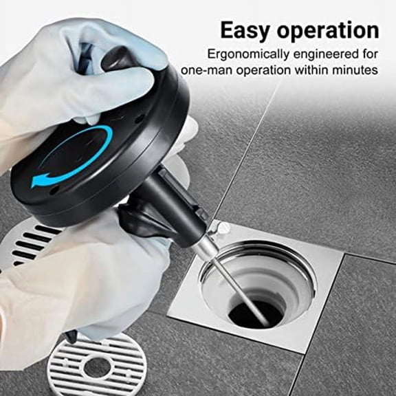 Plumbing Snake Drain Auger, Heavy Duty Pipe Clog Remover with Gloves,for Bathroom,Kitchen and Toilet Cleaner