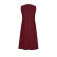 thumbnail image 6 of snilers Summer Dresses for Women Cotton Linen Sleeveless Crew Neck Button Down Tank Dress Flowy Beach Midi Sundress with Pockets S-2XL, 6 of 7