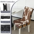 thumbnail image 5 of TSOVTHRID Brown Cow Print Quilted Seat Cushion Covers for Kitchen Comfy Washable Chair Seat Covers Protector Stretchy Anti-Slip Armless Chair Slipcovers, Set of 2, 5 of 7