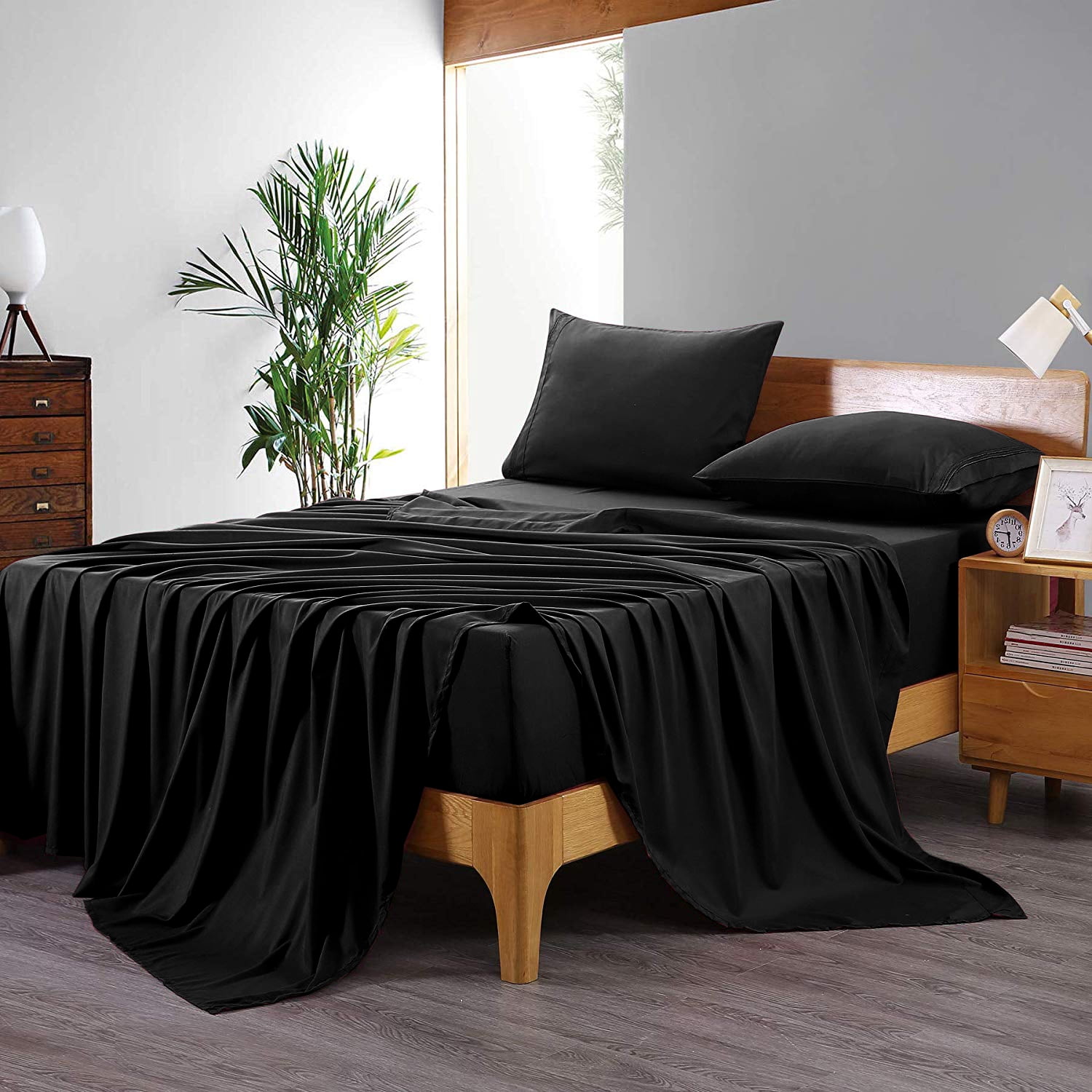 Bed Sheets Set, Microfiber Bedding Set, Deep Pockets, Wrinkle & Fade