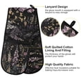 thumbnail image 2 of Yayeee Double Oven Mitt Kitchen Heat Resistant Baking 35" x7" Quilted Glove, Dark Flowers Pattern, 2 of 6