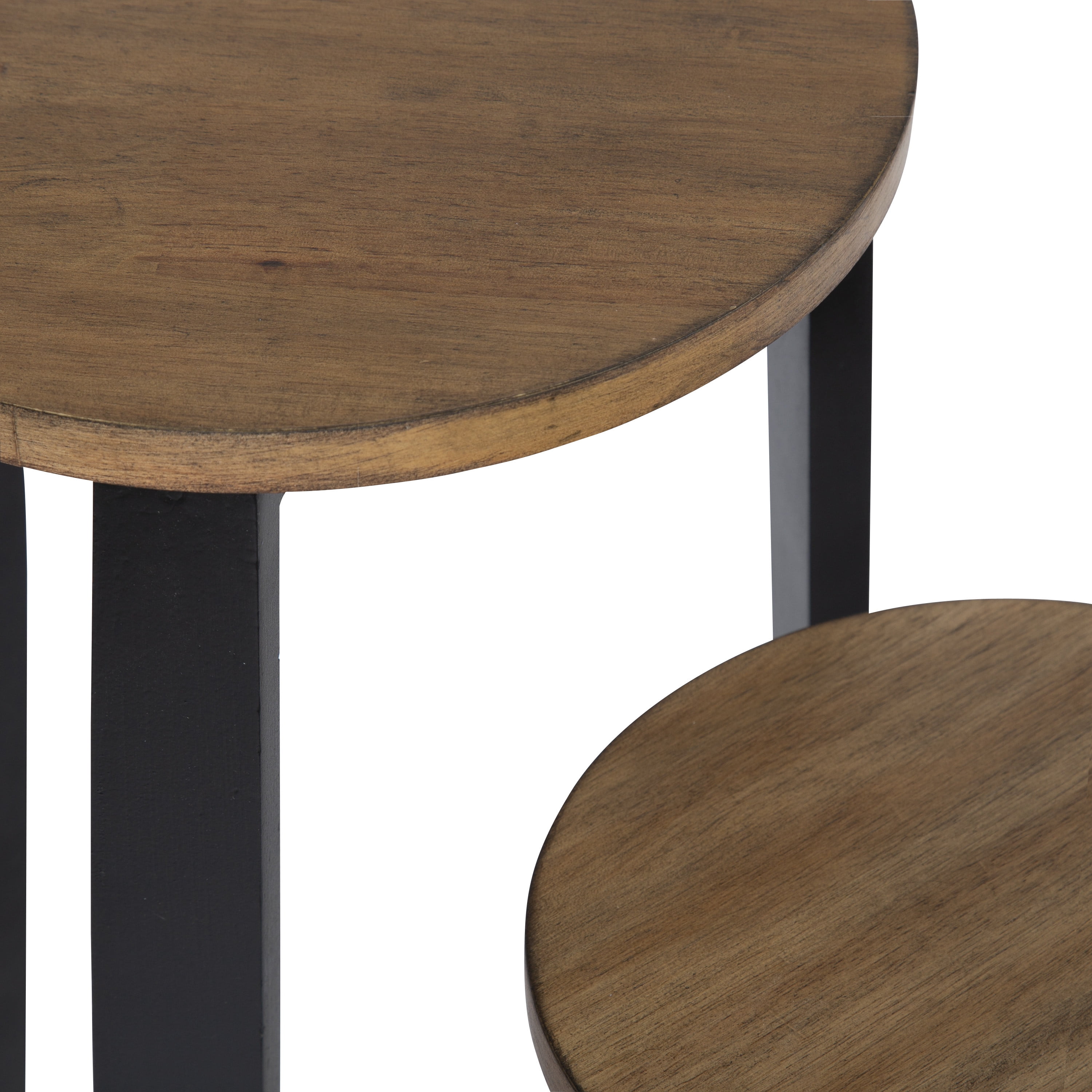 White and Rustic Brown Scandinavian Side Table Set Kate and Laurel Rioux Modern Nesting Tables Set of 2