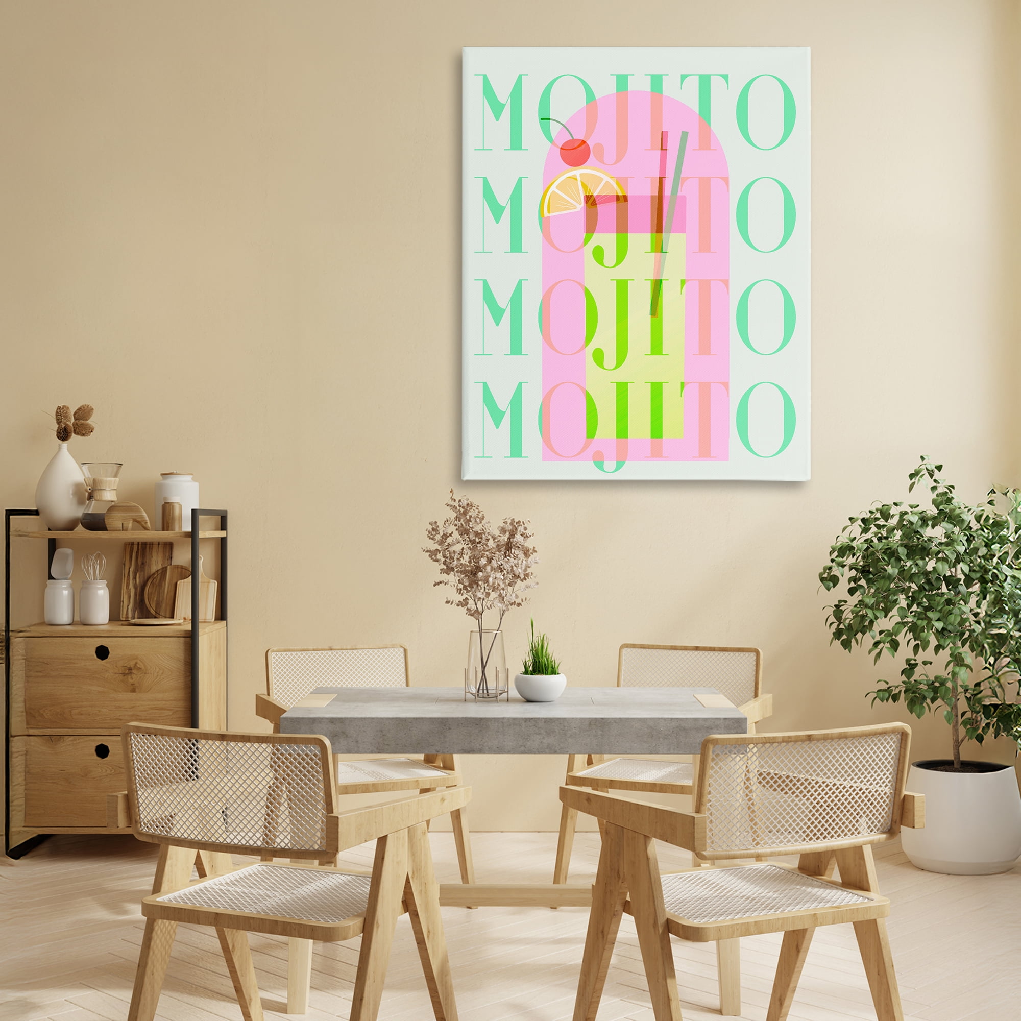 Retro Pastel Mojito Canvas Wall Art, design by Lil' Rue