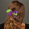 thumbnail image 2 of Unique Bargains 1 Pc Duckbill Clip Halloween Bow Ribbon Hair Clip for Women Purple Green, 2 of 5