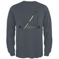 thumbnail image 2 of Halloween Ninja Assassin Costume Mens Long Sleeve T Shirt Charcoal LG, 2 of 2