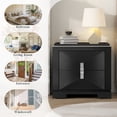 thumbnail image 6 of Christopher Knight Home Mid-Century Modern Nightstand with 2 Drawers, Wood Frame Bedside Table, Black, 6 of 11