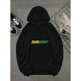 thumbnail image 2 of Mens Black Oversized Graphic Hoodies Sweatshirts Fall Fashion 2025 Long Sleeve Pocket Pullover Unisex Sweaters Winter Casual Clothes Subway Logo Colorful Text Design Casual Wearers Gift For Men And W, 2 of 7
