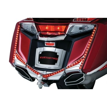 Kuryakyn 3237 Motorcycle Lighting Accessory: Vertical Rear LED Running/Brake Light Strips with Red Lenses for 2012-17 Honda Gold Wing GL1800 & F6B Motorcycles, Chrome, 1 Pair
