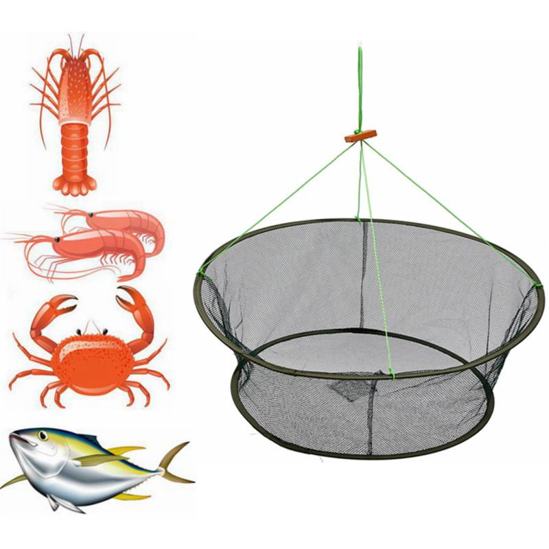 Fishing Bait Trap Cast Dip Net Cage Crab Fish Minnow Crawdad Shrimp Foldable S! 