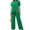 Green, variant on Women's Summer Outfits 2 Piece Matching Casual Sets Short Sleeve T-shirts with Irregular Hem and Wide Leg Pant Set