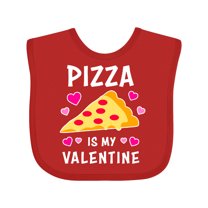 Inktastic Pizza is My Valentine with Hearts Boys or Girls Baby Bib