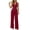 Wine, variant on Purcolt Women's Business Casual 2 Piece Outfits Sleeveless Button Down V-Neck Peplum Suit Vest & Wide Leg Pants Work Office Formal Blazer Sets, S-XXXL